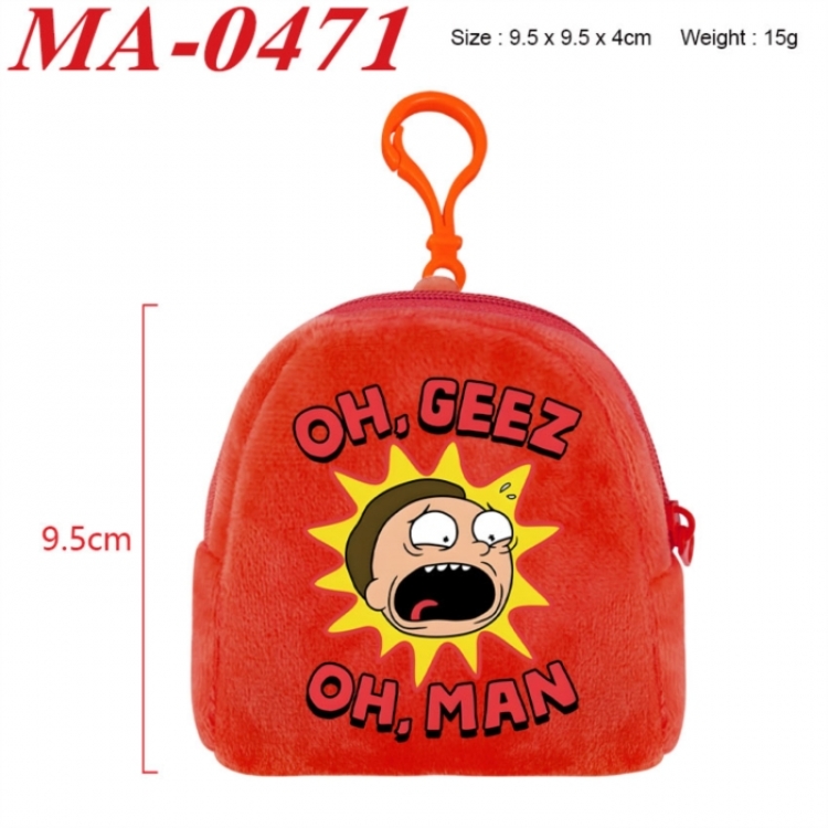 Rick and Morty Anime cartoon plush coin purse 9.5X9.5X4cm