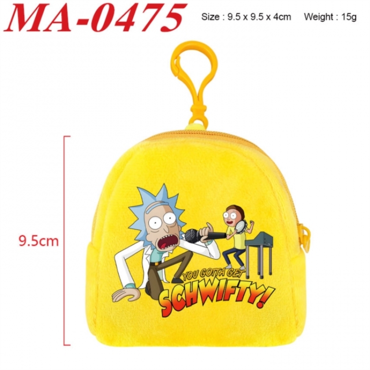 Rick and Morty Anime cartoon plush coin purse 9.5X9.5X4cm