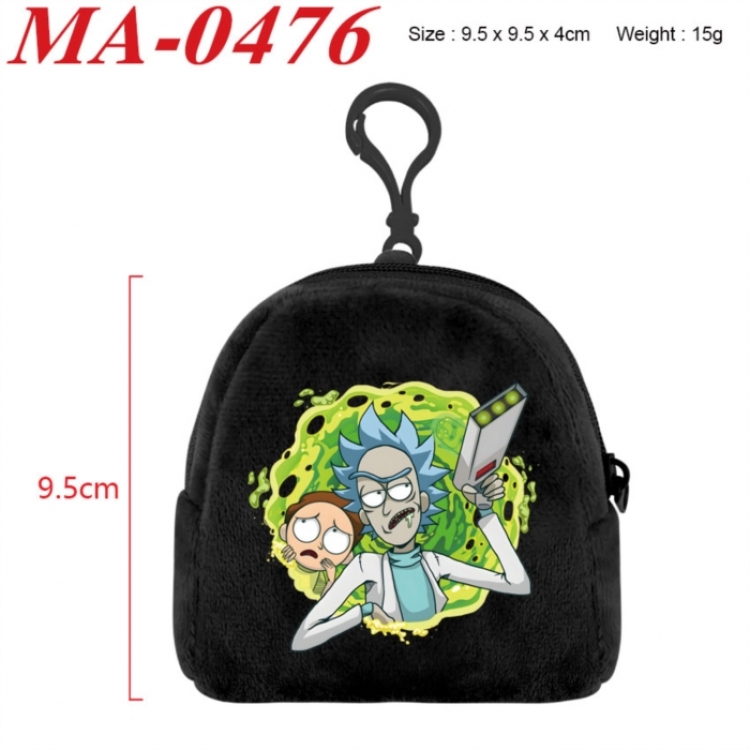 Rick and Morty Anime cartoon plush coin purse 9.5X9.5X4cm