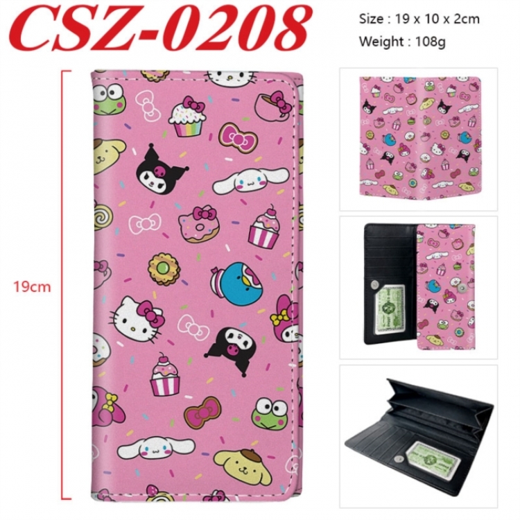 Sanrio Anime peripheral long three fold wallet 19x10x2cm