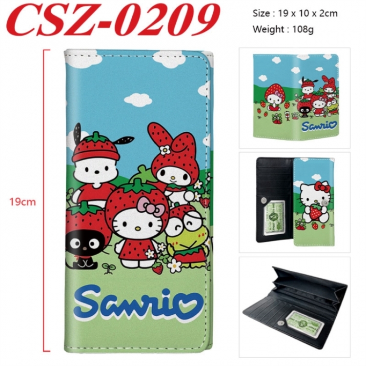 Sanrio Anime peripheral long three fold wallet 19x10x2cm