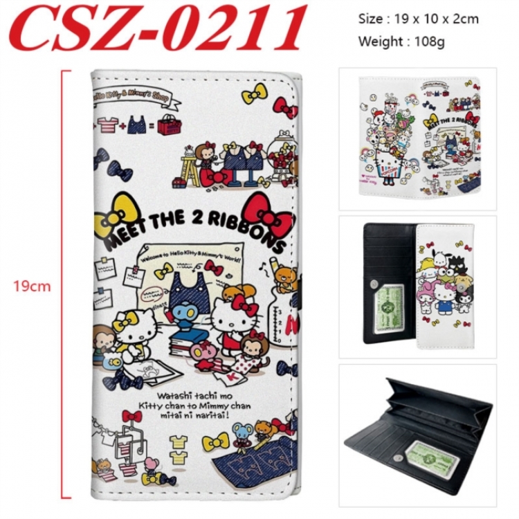 Sanrio Anime peripheral long three fold wallet 19x10x2cm