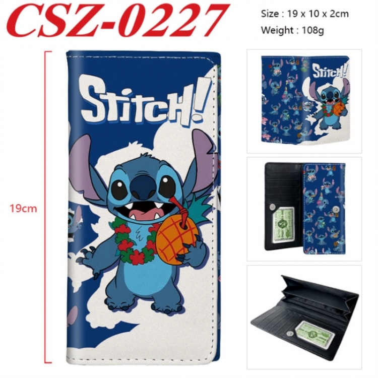 Lilo & Stitch Anime peripheral long three fold wallet 19x10x2cm
