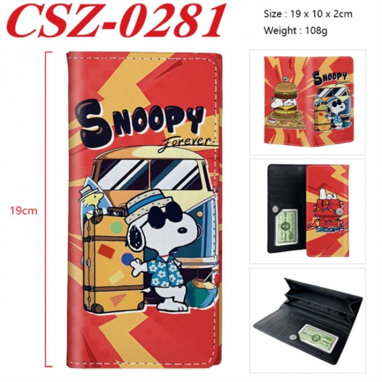 SNOOPY Anime peripheral long three fold wallet 19x10x2cm