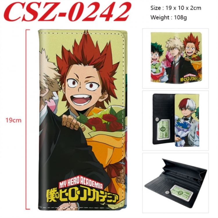 My Hero Academia Anime peripheral long three fold wallet 19x10x2cm