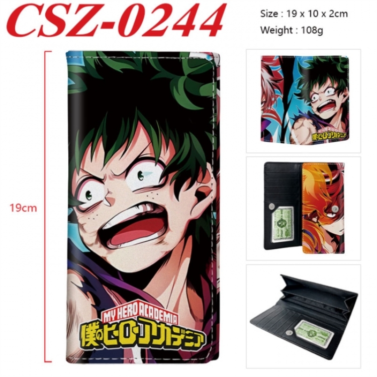 My Hero Academia Anime peripheral long three fold wallet 19x10x2cm