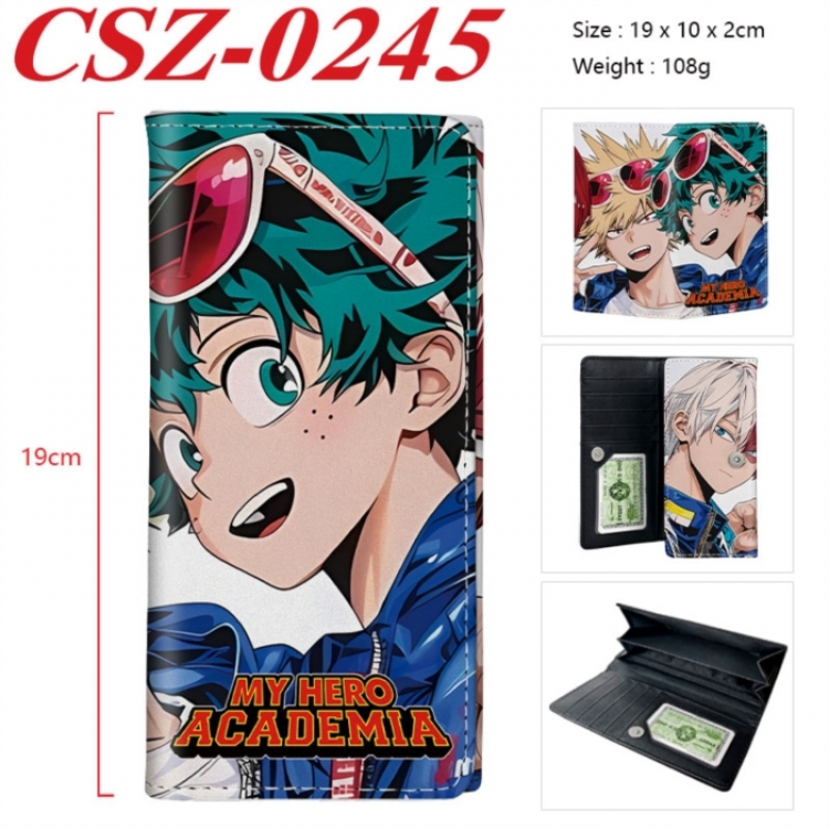 My Hero Academia Anime peripheral long three fold wallet 19x10x2cm