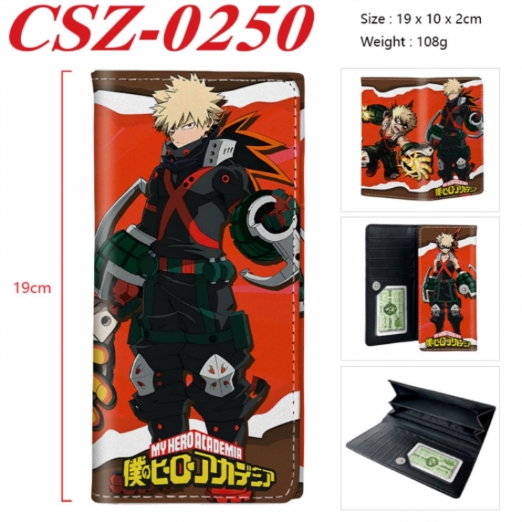 My Hero Academia Anime peripheral long three fold wallet 19x10x2cm