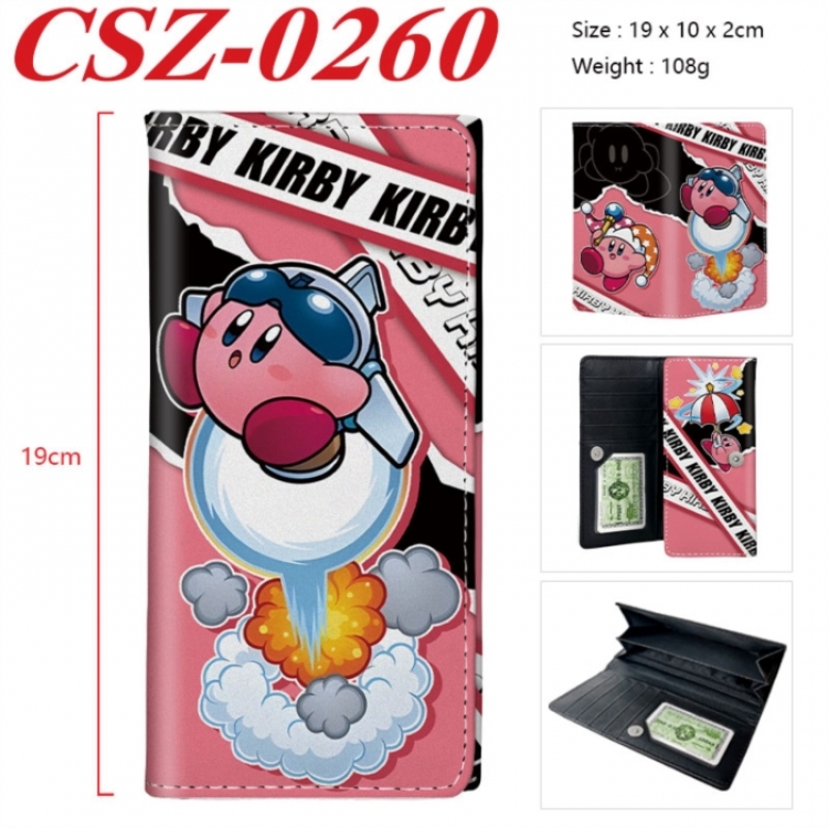 Kirby Anime peripheral long three fold wallet 19x10x2cm