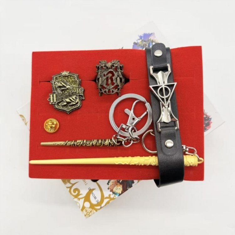Harry Potter Anime peripheral keychain ring badge box set