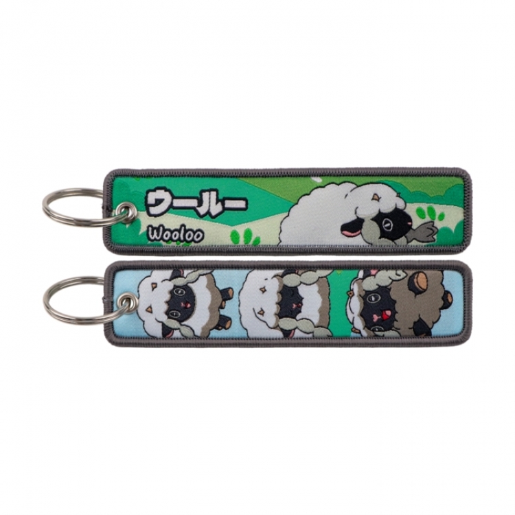 Pokemon Double sided color woven label keychain with thickened hanging rope 13x3cm 10G price for 5 pcs