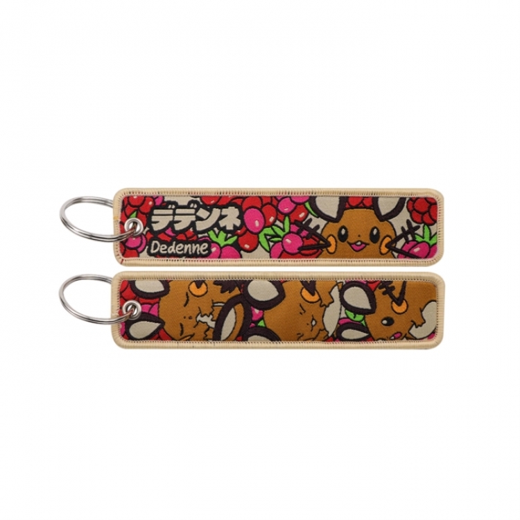 Pokemon Double sided color woven label keychain with thickened hanging rope 13x3cm 10G price for 5 pcs