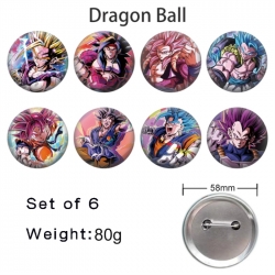 DRAGON BALL Anime tinplate brooch badge 58mm a set of 8