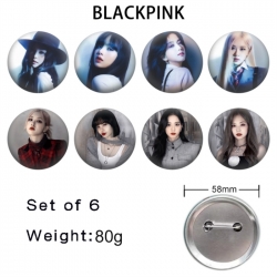 BLACK PINK Anime tinplate brooch badge 58mm a set of 8
