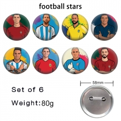 Football Anime tinplate brooch badge 58mm a set of 8