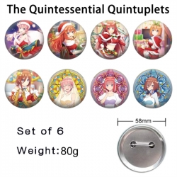 The Quintessential Quintuplets  Anime tinplate brooch badge 58mm a set of 8