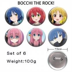 BOCCHI THE ROCK!  Anime Tinplate Bright Film Emblem Badge 75mm a set of 6