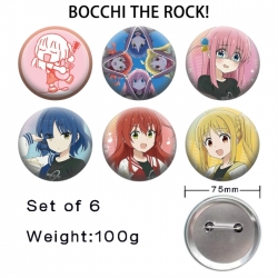 BOCCHI THE ROCK!  Anime Tinplate Bright Film Emblem Badge 75mm a set of 6