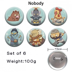 Langlang Mountain  Anime Tinplate Bright Film Emblem Badge 75mm a set of 6