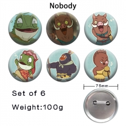 Langlang Mountain  Anime Tinplate Bright Film Emblem Badge 75mm a set of 6