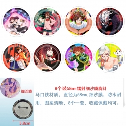DANDADAN  Anime Circular laser fine sand film brooch badge 58MM a set of 8