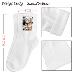 One Piece Anime Print Long Crew Cotton Socks 25x8cm