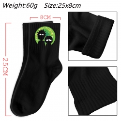  Rick and Morty Anime Print Long Crew Cotton Socks 25x8cm