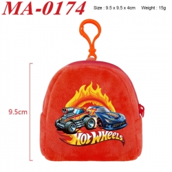 Hot Wheels Anime cartoon plush coin purse 9.5X9.5X4cm