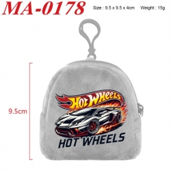 Hot Wheels Anime cartoon plush coin purse 9.5X9.5X4cm