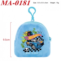 Hot Wheels Anime cartoon plush coin purse 9.5X9.5X4cm