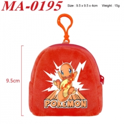 Pokemon Anime cartoon plush coin purse 9.5X9.5X4cm