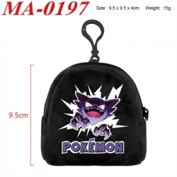 Pokemon Anime cartoon plush coin purse 9.5X9.5X4cm