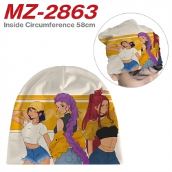 Kpop demon hunters Anime full-color printed hat knitted hat circumference 58cm