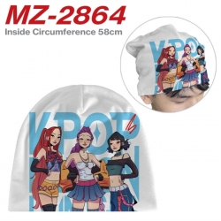 Kpop demon hunters Anime full-color printed hat knitted hat circumference 58cm