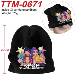 Kpop demon hunters Anime hot stamping hat knitted hat 58cm