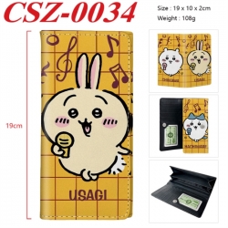 Chiikawa Anime peripheral long three fold wallet 19x10x2cm