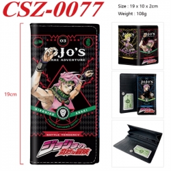 JoJos Bizarre Adventure Anime peripheral long three fold wallet 19x10x2cm