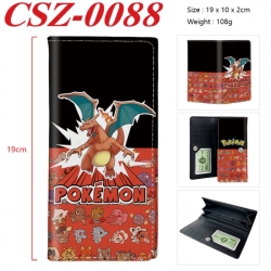 Pokemon Anime peripheral long three fold wallet 19x10x2cm