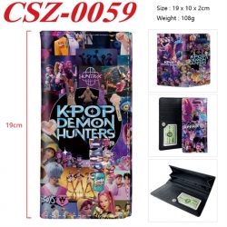 K-Pop Demon Hunters Anime peripheral long three fold wallet 19x10x2cm