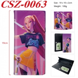 K-Pop Demon Hunters Anime peripheral long three fold wallet 19x10x2cm
