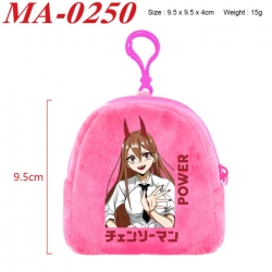 Chainsaw Man Anime cartoon plush coin purse 9.5X9.5X4cm
