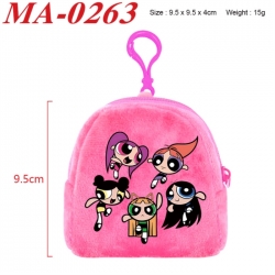 The Powerpuff Girls Anime cartoon plush coin purse 9.5X9.5X4cm
