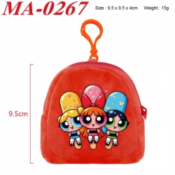 The Powerpuff Girls Anime cartoon plush coin purse 9.5X9.5X4cm