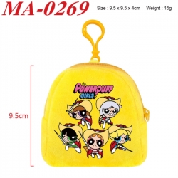 The Powerpuff Girls Anime cartoon plush coin purse 9.5X9.5X4cm