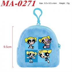 The Powerpuff Girls Anime cartoon plush coin purse 9.5X9.5X4cm
