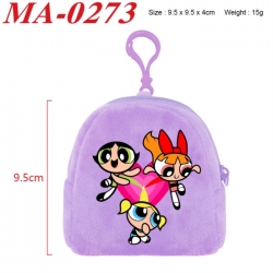 The Powerpuff Girls Anime cartoon plush coin purse 9.5X9.5X4cm