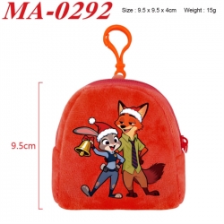 Zootopia Anime cartoon plush coin purse 9.5X9.5X4cm