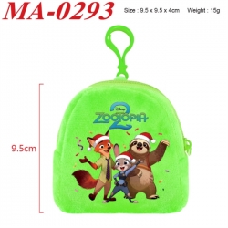 Zootopia Anime cartoon plush coin purse 9.5X9.5X4cm