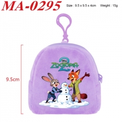 Zootopia Anime cartoon plush coin purse 9.5X9.5X4cm