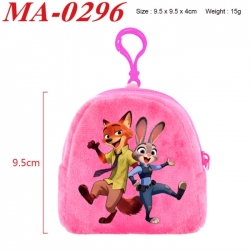 Zootopia Anime cartoon plush coin purse 9.5X9.5X4cm